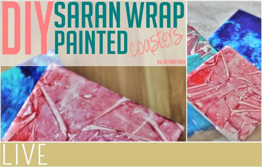 DIY Saran Wrap Painted Coasters | EverythingMom