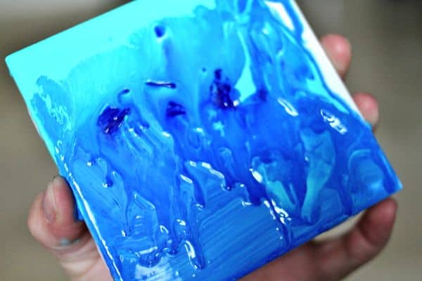 DIY Saran Wrap Painted Coasters | EverythingMom